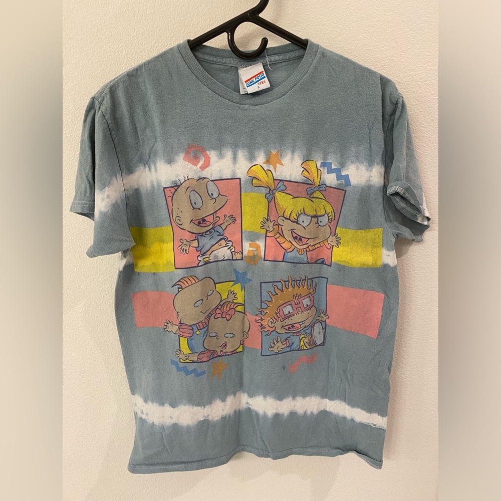 Rugrats graphic blue and white tie dye tee size small